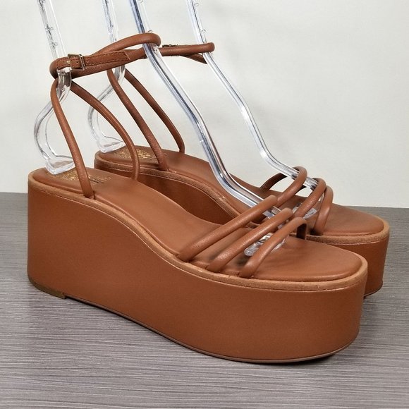 Vince Camuto Graceny Platform Sandal, Brown Leather, Womens Size 10 - Picture 1 of 12